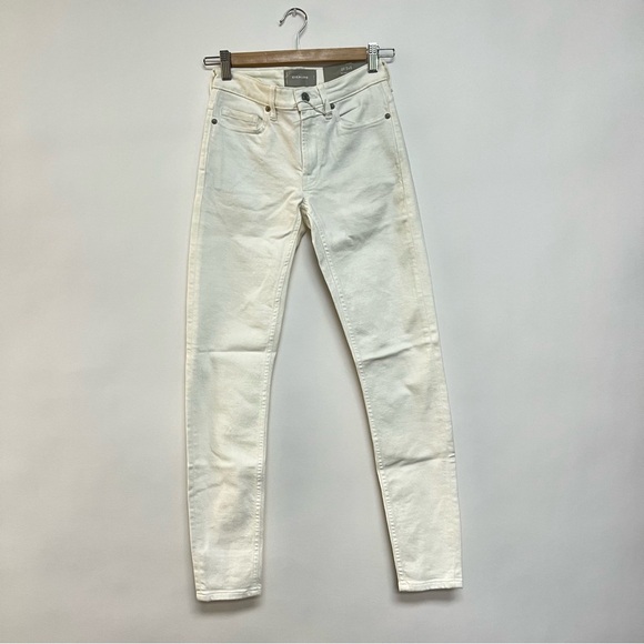 NWT Everlane White Mid Rise Skinny Jeans Blanc High Rise Waist Size 23 TALL $128 - Picture 6 of 12